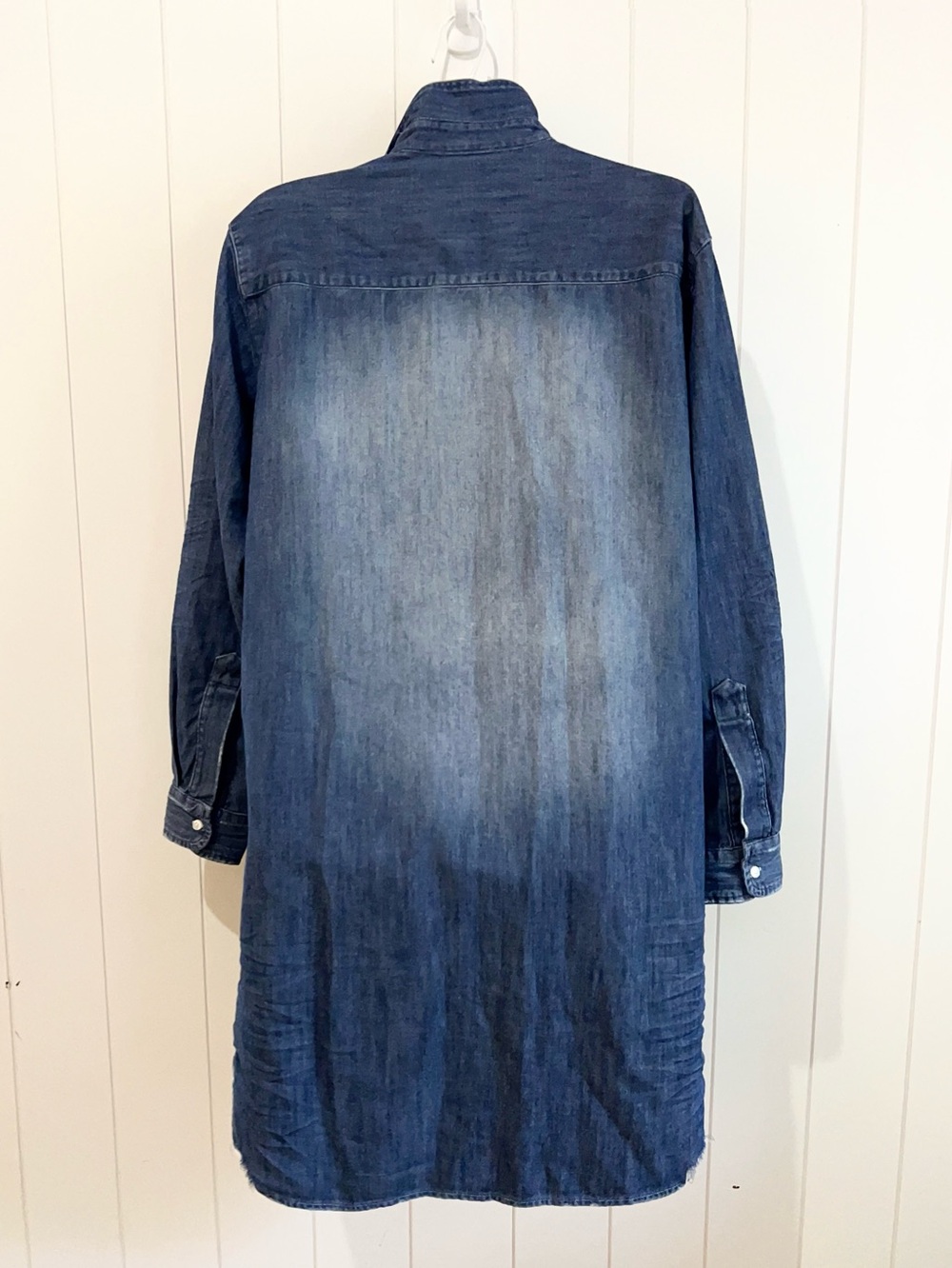 Frank & Eileen Mary Dress Denim Distressed casual Midi Size S - Picture 2 of 13